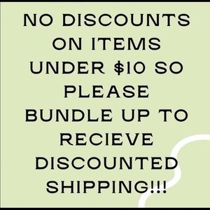 No discount on items $10 and under, please bundle and save